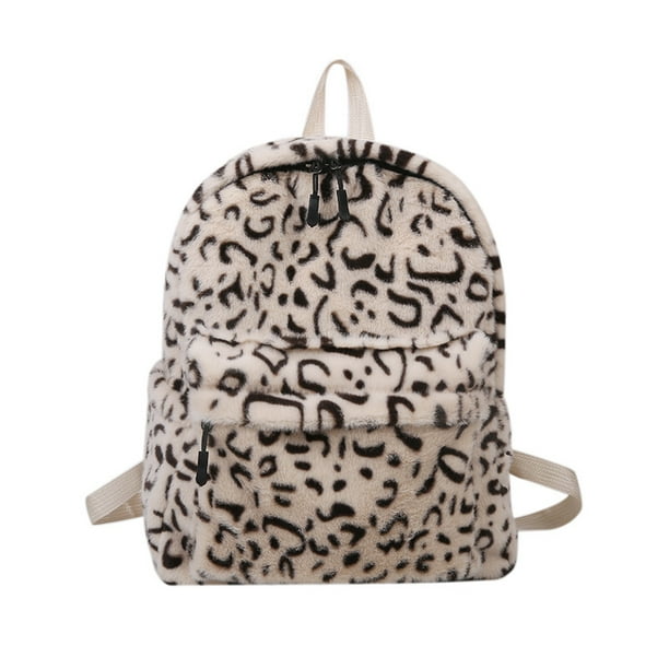 Bolso con estampado de leopardo, tendencia que combina con todo, mochila para mujer, mochila para estudiante de escuela secundaria Harajuku, mochila de gran capacidad JAMW Sencillez