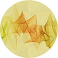 thumbnail image 1 of Ahgly Company Tapis d'Intérieur Rond Lavable en Machine Jaune Transitionnel, 7 Pieds Rond, 1 of 7