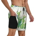 thumbnail image 3 of Gaeub Cartoon Cactus Mens Swim Trunks Stretch Beach Shorts Quick Dry for Men Swim Shorts Swimwear with Pockets- X-Large, 3 of 9