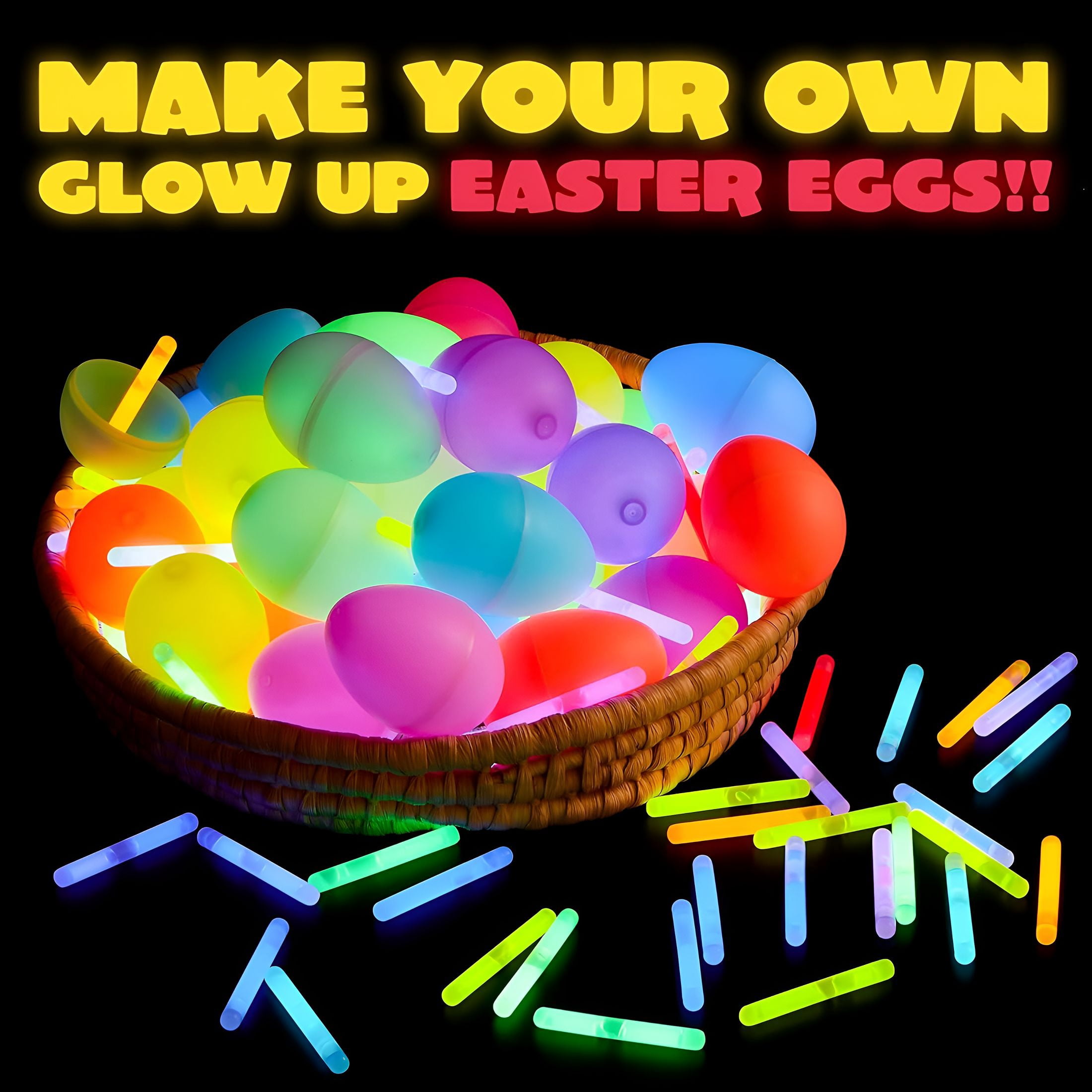 CYFW 400 Mini Glow Sticks(1.7"),8 Colors,Glow in the Dark for Easter Eggs,Party Favors,Easter Basket Stuffer,Weddings,Classroom Decorations,Prizes