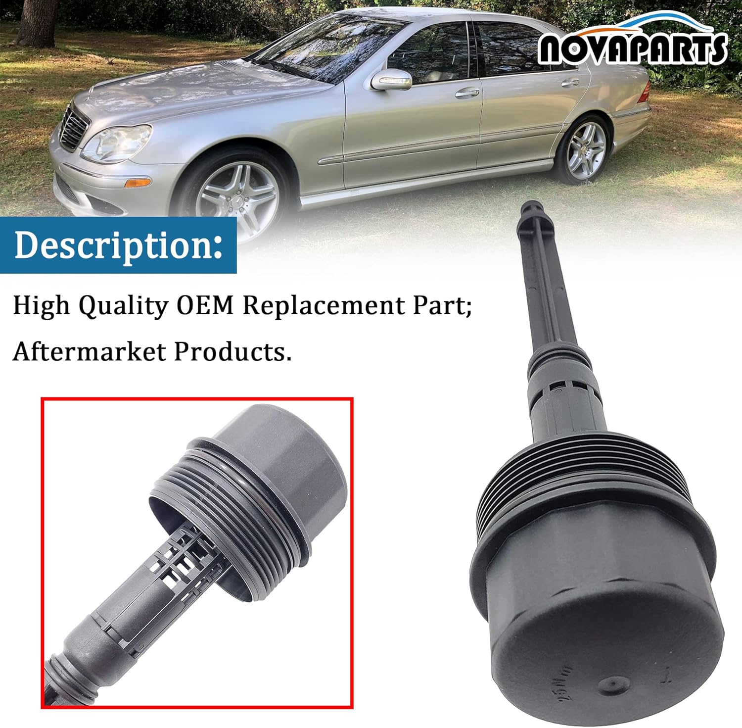 Engine Oil Filter Housing Cap Cover w/o Filter for Mercedes C240 C280 C320 CLK320 E320 ML320 ML350 SLK320 SLK350 1121800710 1121800110