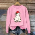 thumbnail image 3 of Craaazy Christmas Trees With Lights Printed Shirts For Women Long Sleeve Crew Neck Santa Xmas Printed Sweatshirts Gifts For Women, 3 of 4