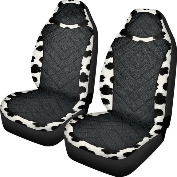Eheartsgir Cow Print Car Seat Covers Set of 2 Breathable Front Seats Protectors Universal Fit Auto Accessories for Cars Truck SUV