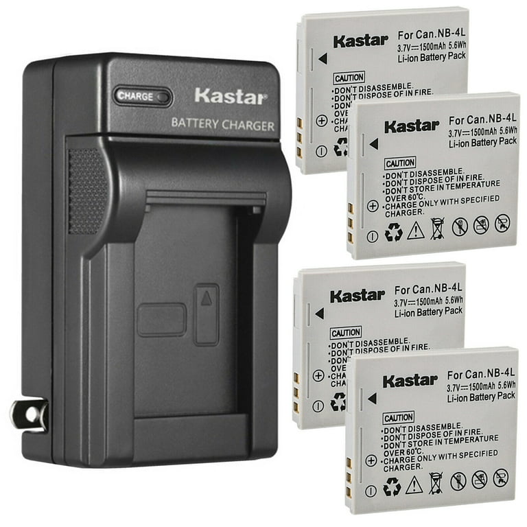 partikel Alternativ have på Kastar 4-Pack Battery and AC Wall Charger Replacement for Canon Digital IXUS  50, Digital IXUS 55, Digital IXUS 60, Digital IXUS 65, Digital IXUS 70,  Digital IXUS 75, Digital IXUS 80 IS Camera - Walmart.com