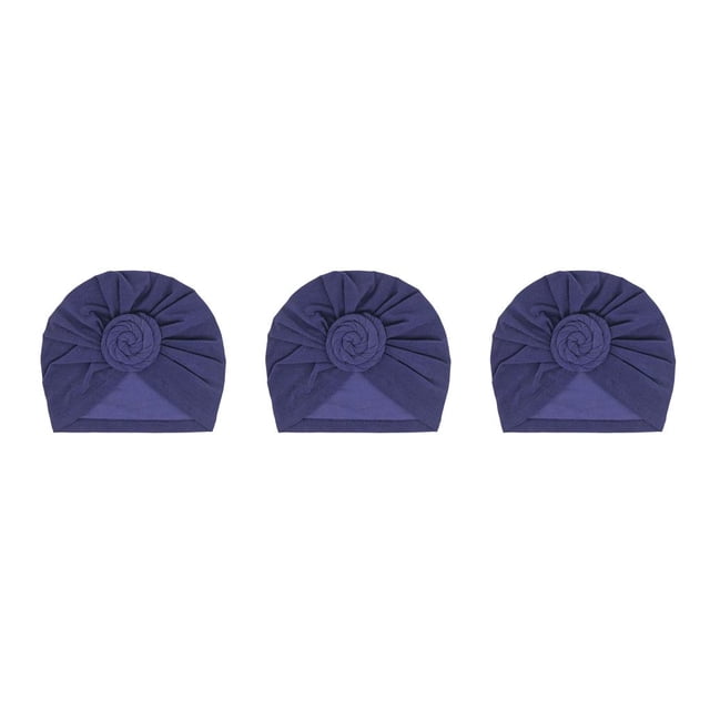 Turbante Nudo Musulmán Minnieouse Hijab Color Sólido Plisado Universal Navy