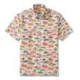 thumbnail image 5 of YIUME Men's Hawaiian Shirt Sea Ocean Fish Print Cotton Button-down Short Sleeve Aloha Shirt, 5 of 7