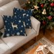 thumbnail image 4 of Juego de fundas de almohada con diseño de árbol de Navidad | Fundas de almohada decorativas navideñas de 45 x 45 cm en azul oscuro | Fundas de cojín festivas para salón con cremallera oculta, 4 of 5