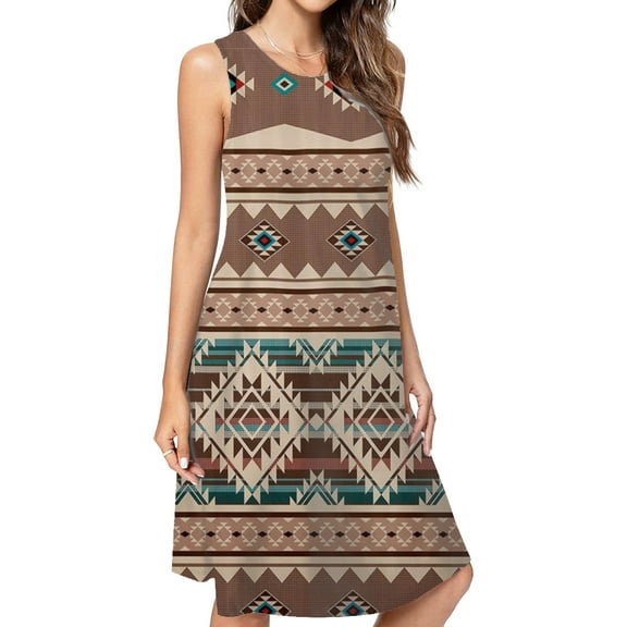 Southwest Native Aztec Dress Loose Women'S Dress Beach Dresses With Pockets Dresses For Womens