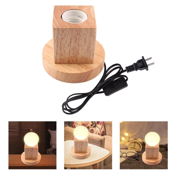 Lámpara de escritorio con Base de rústica E27, interruptor de encendido/apagado, luz de noche, luz de escritorio de lectura para oficina, 10x6x6cm Salvador Pie de lámpara de mesa