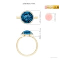 thumbnail image 4 of ANGARA Natural 4.8 ct London Blue Topaz Cocktail Ring with Diamond in 14K Yellow Gold for Women (Size-10mm) | November Birthstone, Anniversary, Jewelry Gift for Women | Natural London Blue Topaz Ring, 4 of 9