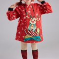 thumbnail image 2 of Robe à Capuche de Noël pour Femmes - avec Imprimé de cerf/Snowman et Manches Longues, 2 of 6