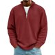 thumbnail image 1 of pstuiky Tops de hombre Camisetas casuales de manga larga a la moda para hombre, cuello alto acanalado, cremallera de un cuarto, manga larga, cuello alto, camiseta/camiseta, 1 of 3
