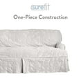 thumbnail image 2 of SureFit Matelasse Damask T Cushion Sofa Slipcover, Furniture Cover for Sofa, Machine Washable, 1 Piece, White, 2 of 2