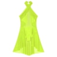 thumbnail image 5 of YUUMIN Women Sleeveless Halter Neck Lyrical Dance Dress Ballet Leotard Gymnastics Jazz Modern Fluorescent Yellow S, 5 of 7