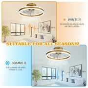 20 Gold Flush Mount Reversible Ceiling Fan with APP Control, 6-Speed Low Profile Ceiling Fan with Light and Remote