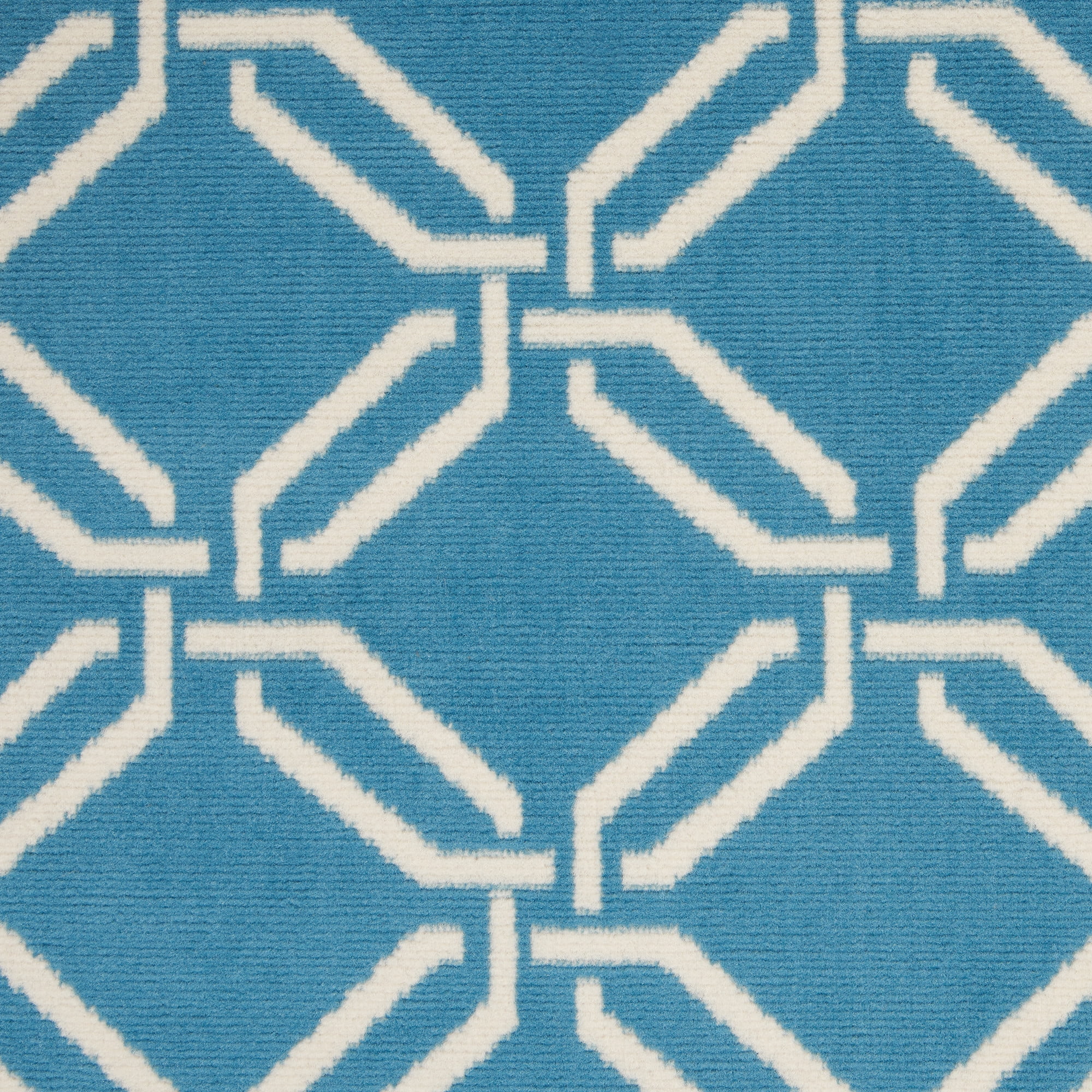 Nourison Bliss Transitional Trellis Blue 5'3" x 7'3" Area Rug, (5' x 7')
