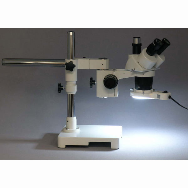 2X//4X Objective WH10x Eyepieces AmScope SW-3T24 Trinocular Stereo Microscope Single-Arm Boom Stand 20X//40X Magnification