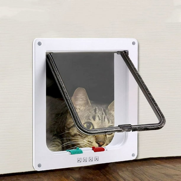 TCMT 4 Way Small Pet Door Cat Puppy Dog Lockable Safe Flap Door ABS