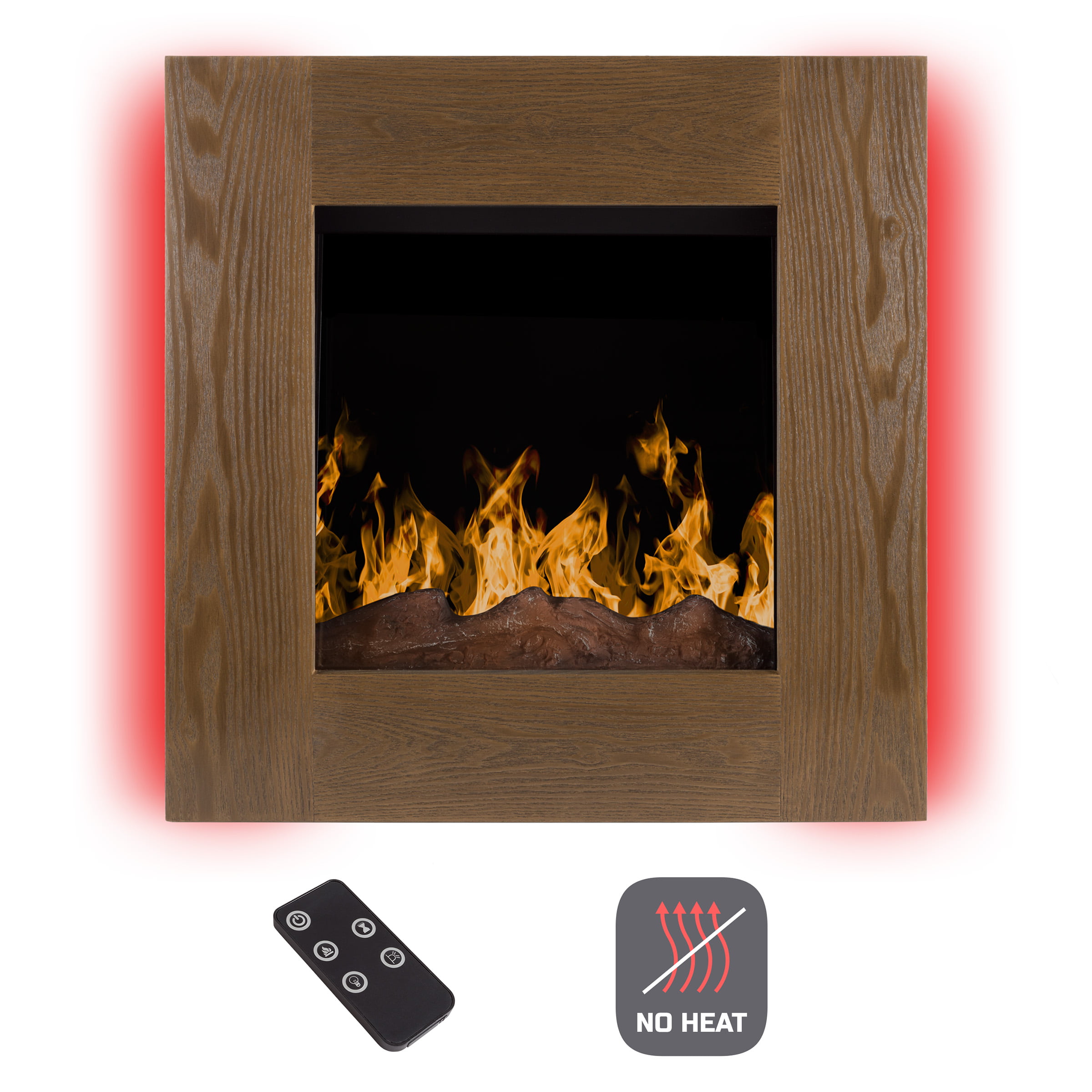 Electric Led Fireplace Wall Mounted, Northwest 42 Inch Electric Wall Mounted Fireplace With Fire And Ice Flames