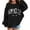Black, variant on Girls Graphic Print Hoodie Crewneck Long Sleeve Cozy Sweatshirt Cute Drop Shoulder Pullover Top for Daily Wear and School Outfits