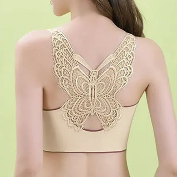 Bseka bra for women womens plus size bra Butterfly Back Underwear Without  Steel Ring And Mark Large Vest Bra