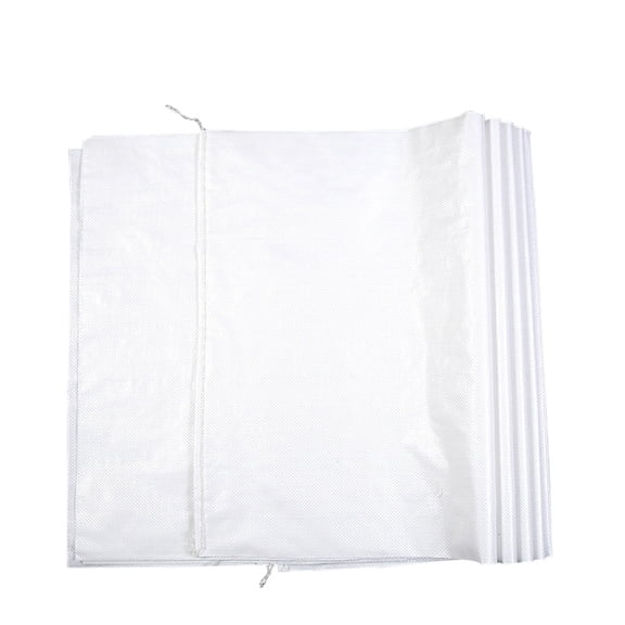 COSMOBETTY 10Pcs White Reusable Polywoven Sack with Firm Braid for Packaging Carton and Clothing
