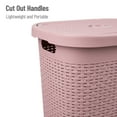 thumbnail image 5 of Mind Reader 60L Slim Laundry Hamper Clothes Basket, Lid, Plastic, 17.65"L x 13.75"W x 24.15"H, Pink, 5 of 8