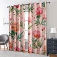 thumbnail image 2 of Floral Curtains For Living Room , Pink Flower Love Pattern Design Blackout Curtains, Floral Bedroom Decor Window Drapes With Grommet-42"W x 90"L (Pack of 2), 2 of 6