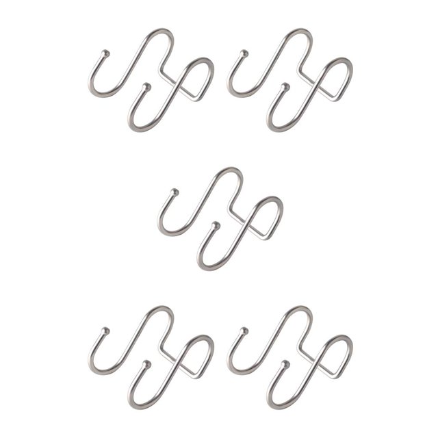 Cateissary Stainless Steel Double S-Shaped Hook Over Organizer Supplies Household Shelf Rack Coat Door Holder for Bathroom Home Use Type2 NO2