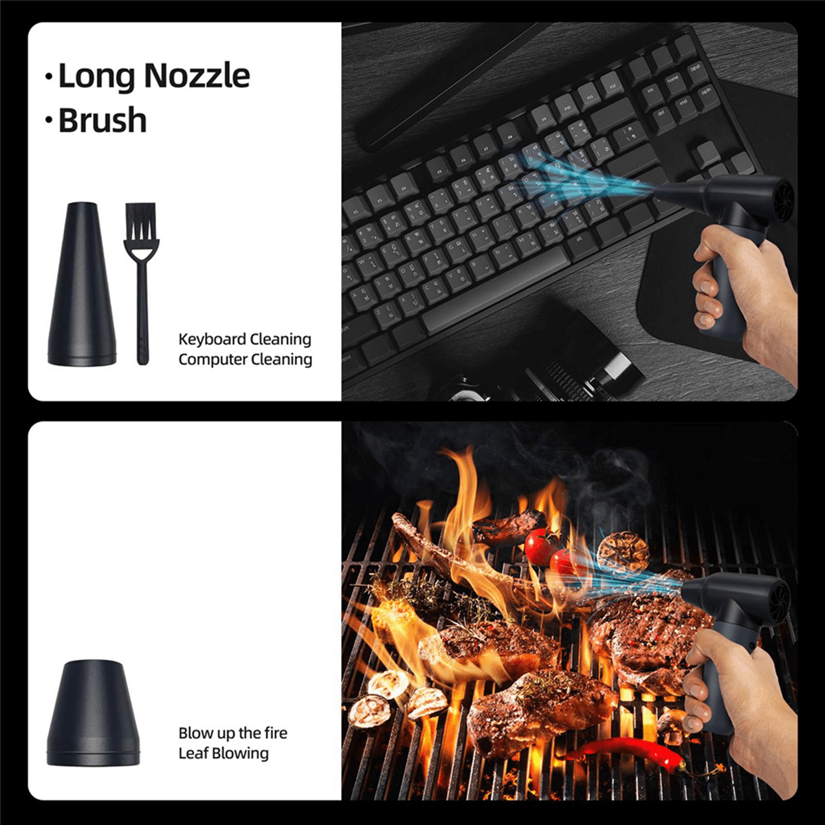 ! 3X Compressed Air Duster,180000RPM Dryer Blower,3 Gear Electric Duster,for Car Dry,Keyboard Computer Cleaning
