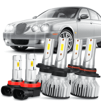 For Jaguar S-Type 2005-2008 LED Headlight High Low Beam Fog Light 6 Bulbs Kit