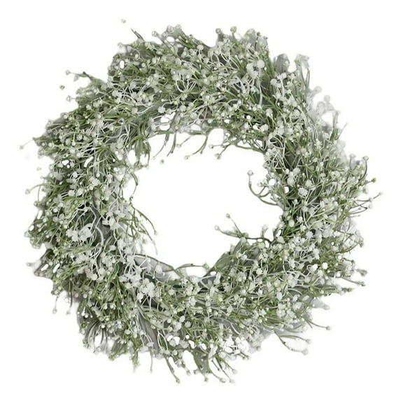 Wedding Decor, Baby's Breath Wreath,Farmhouse Wreath, Front Door Wreath, White Wreath Star Garland Wreath for Home Farmhouse Decor