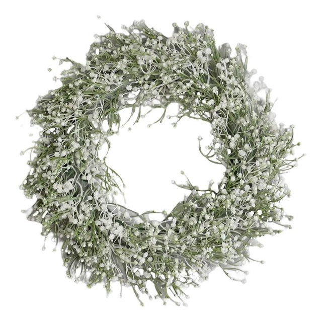 Decoración de la boda, corona de aliento del bebé, corona de la granja, corona de la puerta principal, corona de la estrella de la corona blanca para la decoración de la granja del hogar