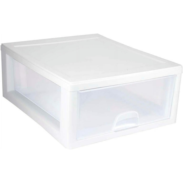 16 Quart Clear Plastic Stacking Storage Drawer Container Box (6 Pack) + 6  Quart