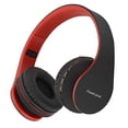 thumbnail image 1 of PowerLocus Auriculares Inalámbricos Bluetooth Estéreo Plegables, Auriculares con Cable Recargables con Micrófono Incorporado para iPhone, Samsung, LG, iPad (Negro/Rojo), 1 of 5