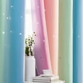 thumbnail image 6 of Anjee Blackout Curtains for Kids Girls Bedroom Curtain,Star Curtain Dual Layer Curtains with Sheer 2 Panel Set,52" x 84",Rainbow Color, 6 of 13