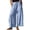 AS19_Light Blue, variant on Resicozy Cropped Lace Hem Leg Pants for Women Polka Dot Summer High Waist Balloon Lightweight Beach Trousers with Pockets Light Brown M