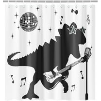 Funny Dinosaur Shower Curtain Set for Boys Kids Cartoon Dino Bathroom Curtain Waterproof Fabric Curtain for Shower with 12 Hooks, 72x72 Inches