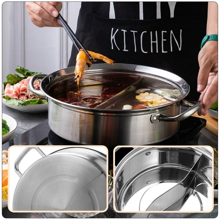  QIBORUN Stainless Divided Hot Pot Stainless Steel Hot