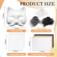 thumbnail image 2 of Therian Mask Kit Seenelling, máscara de gato en blanco con tela de fieltro, 2 of 6