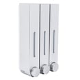 thumbnail image 2 of Dispensador de jabón líquido para ducha de montaje en pared, dispensador de champú de tres cabezales para baño de hotel, 6028, plateado, tres tazas, 2 of 13
