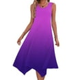 thumbnail image 2 of fheaev Summer Tank Dress for Women Casual Loose Sundress Long Dress Sleeveless Round Neck Below The Knee Dresses A Line Flowy Cover Up Beach Vacation Midi Dress, 2 of 8