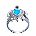 thumbnail image 3 of Vintage Turtle Ring Gold Plated Inlaid Artificial Gemstone White Fire Opal Jewelry For Women Gift Fashion Ring, 3 of 3