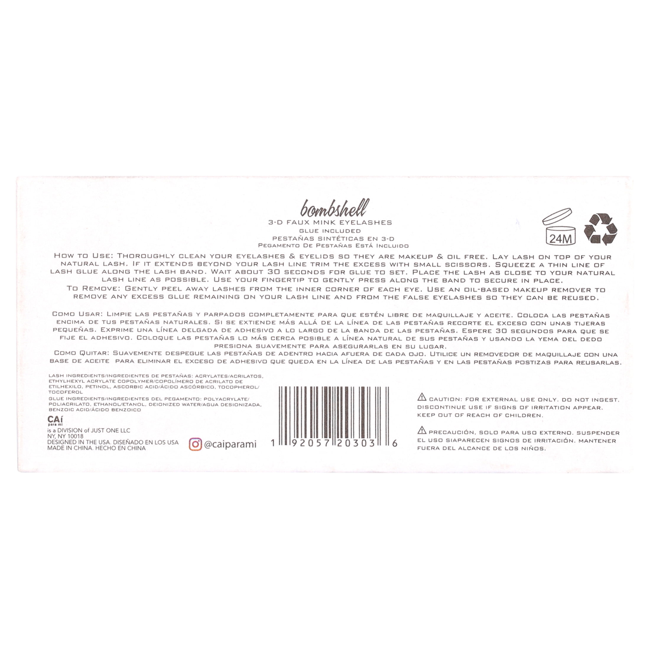 Cai Para Mi 3-D Faux Mink Lashes, Bombshell
