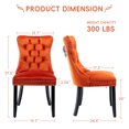 thumbnail image 6 of DONICK Velvet Upholstered Dining Chairs , Kitchen & Dining Room Chairs, Nailheads Tufted, Soft, Solid Wood Frame (Orange, Set of 2), 6 of 12