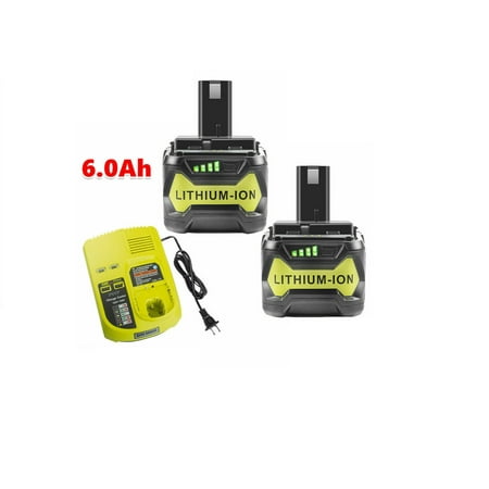 

2× 6.0Ah Battery+1× Charger For RYOBI P108 One+ Plus High Capacity Battery 18 Volt Lithium-Ion