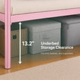 thumbnail image 5 of PARPOOS Bunk Bed Twin over Twin, Metal Twin Bunk Beds for Teens with 2 Ladders & Full Length Guardrails,  Can Be Divided into 2 Twin Beds, Pink, 5 of 8