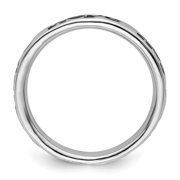 925 Sterling Silver Patterned Stackable Polished Enameled Hope Ring Size 6 Stackable Ring for Women