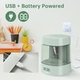 thumbnail image 5 of Deli Electric Pencil Sharpener,Suitable for No.2 Pencils Colored Pencils, USB & Battery Operated, Green, 5 of 5