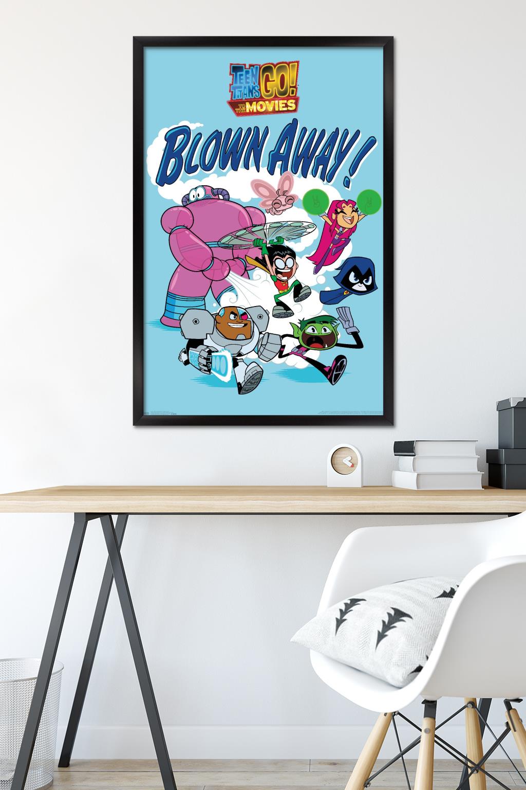 DC Comics Movie - Teen Titans Go! To The Movies - Blown Away Wall Poster, 22.375" x 34", Framed